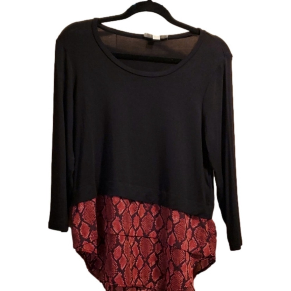 Michael Kors Black Snake Print Layered Tunic Top Womens Size S - Picture 7 of 7